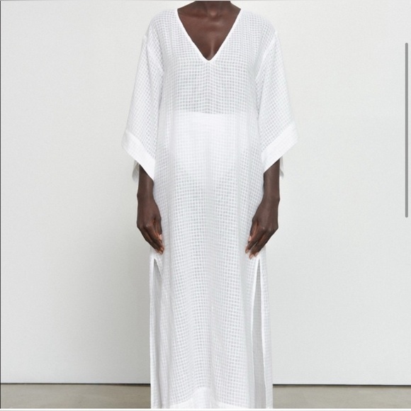Mara Hoffman swim white maxi Paola cover up beach pool cruise size medium - Picture 4 of 10